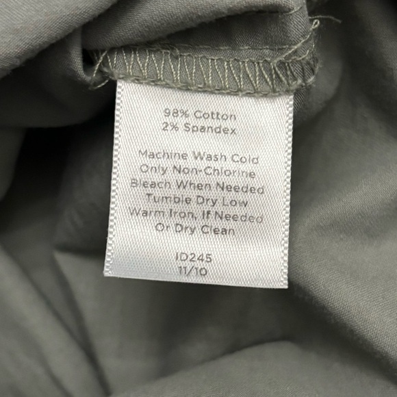 Talbots Safari Button Up Utility Shirt Dress Army Green Belted Stretch Size 6 - Picture 12 of 15